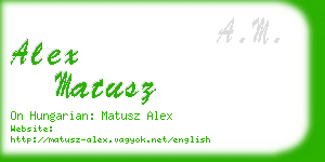alex matusz business card
